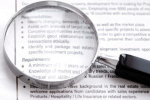 Magnify glass on a job description