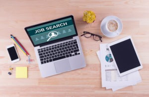 Business desk concept - JOB SEARCH